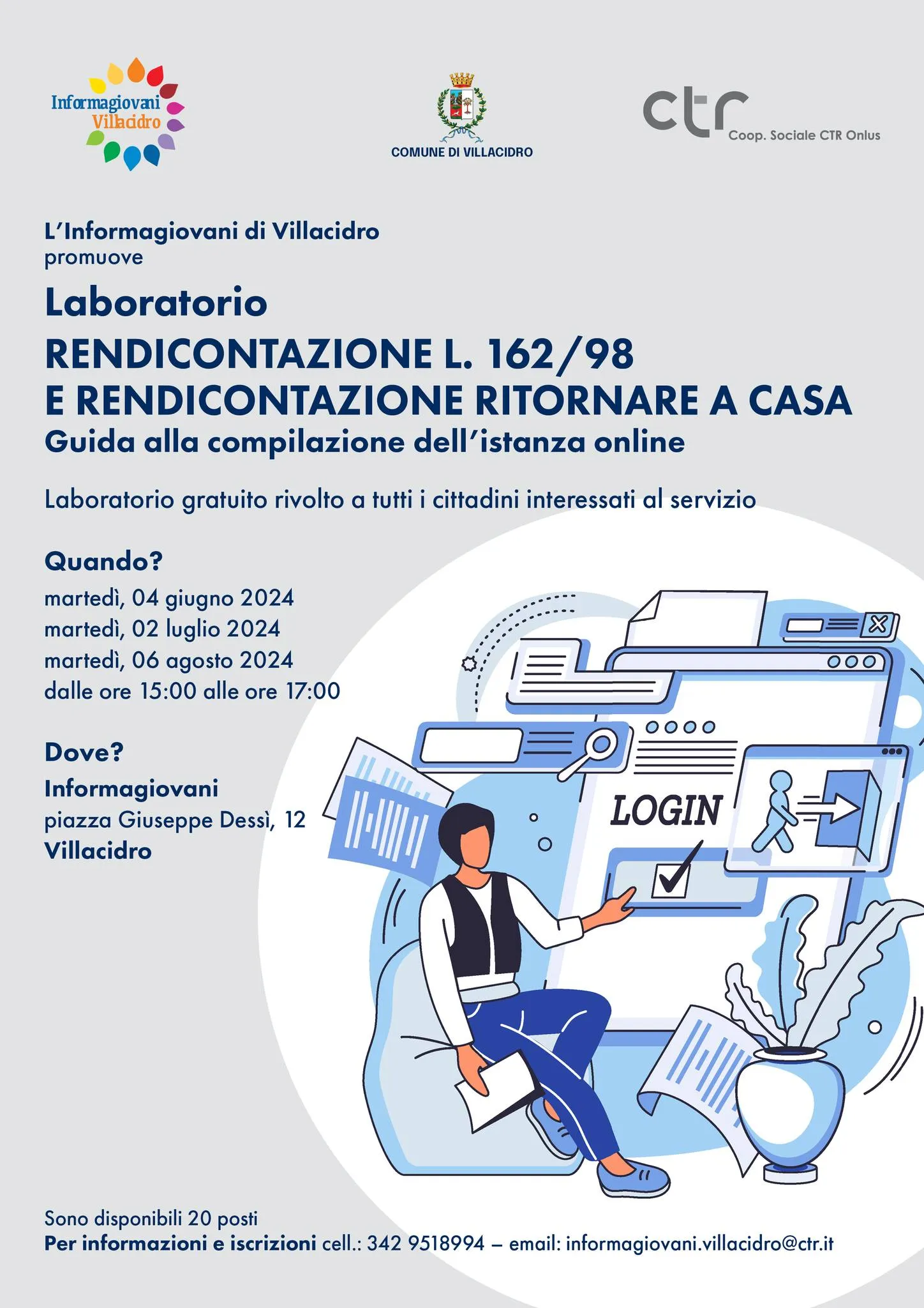 L. 162/98 e Ritornare a Casa - Laboratori per istanze on-line