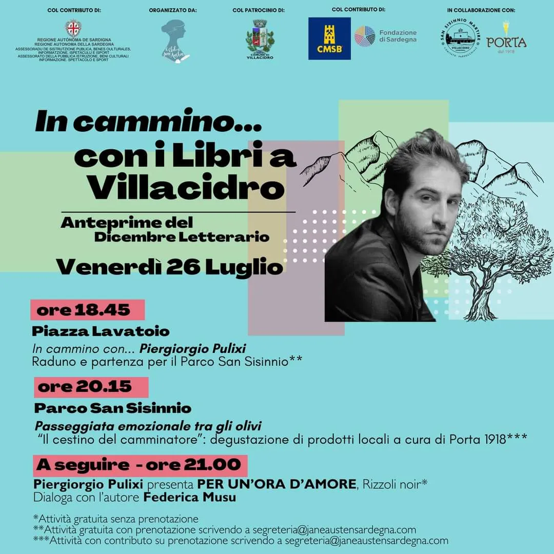 Evento speciale: “In cammino… con i libri a Villacidro”, insieme a Piergiorgio Pulixi!