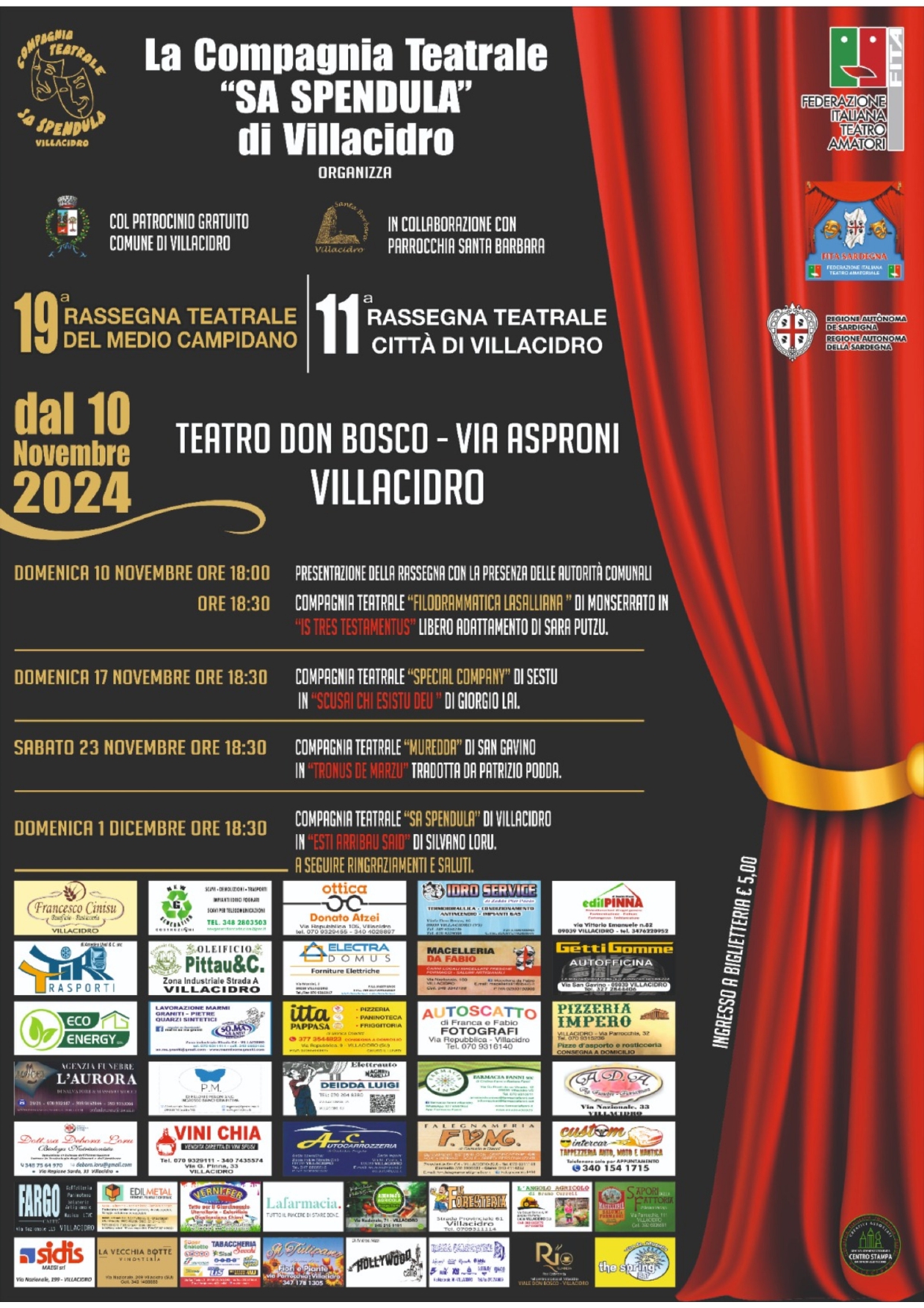 11^ Edizione della Rassegna Teatrale “Città di Villacidro” – Teatro “Don Bosco”